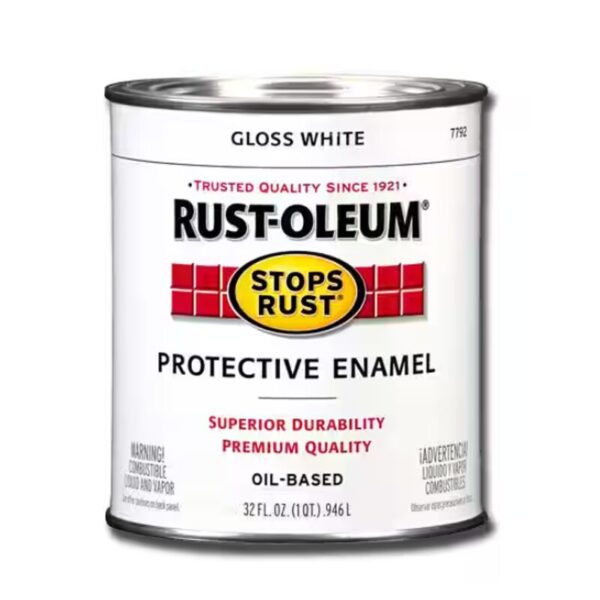 32 Ounce Rust-Oleum Metal Gloss White Paint