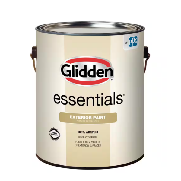 One Gallon Glidden Essentials Flat White Exterior Paint