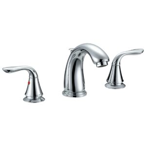 Classic Two-Handle Widespread Bathroom Faucet In Chrome