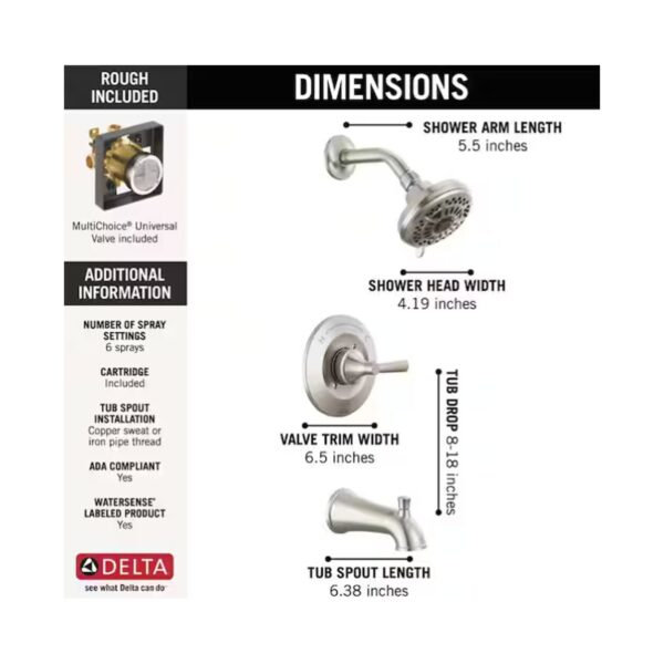 Delta Casara Single-Handle Shower Faucet In Brushed Nickel