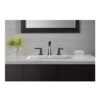 Delta Casara Two-Handle On Center Black Bathroom Faucet lifestyle