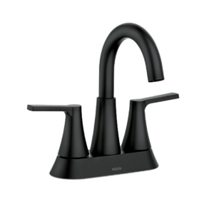 Moen Mikah Two-Handle Centerset Bathroom Faucet In Matte Black
