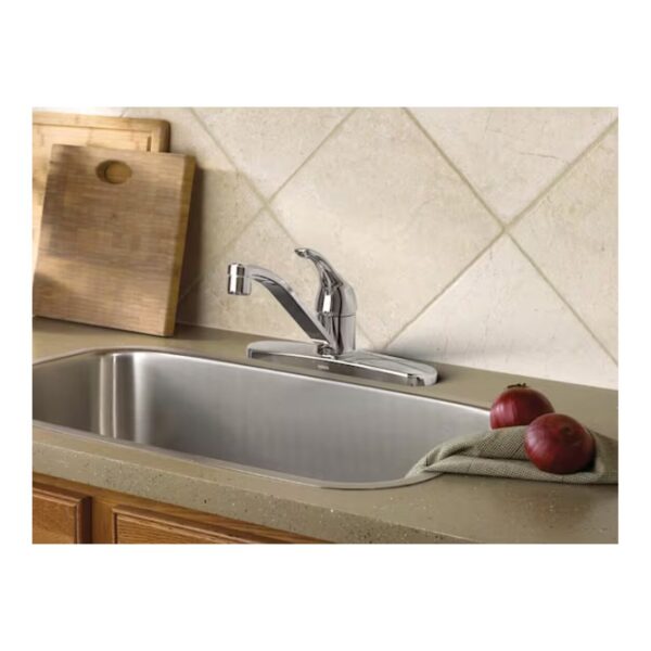 Moen Adler Chrome Low Arc Kitchen Faucet lifestyle