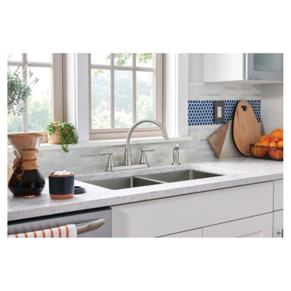 Moen Hutchinson Stainless High Arc Kitchen Faucet lifestyle