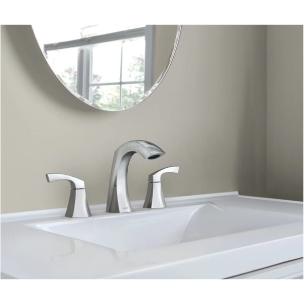 Moen Lindor Two-Handle Widespread Bathroom Faucet In Chrome lifestyle