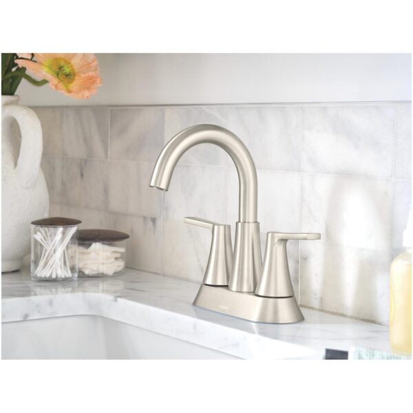 Moen Mikah Two-Handle Centerset Bathroom Faucet In Brushed Nickel lifestyle