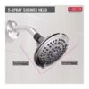 5-Spray Patterns 1.75 GPM 4.94 in. Wall Mount Fixed Shower Head in Chrome