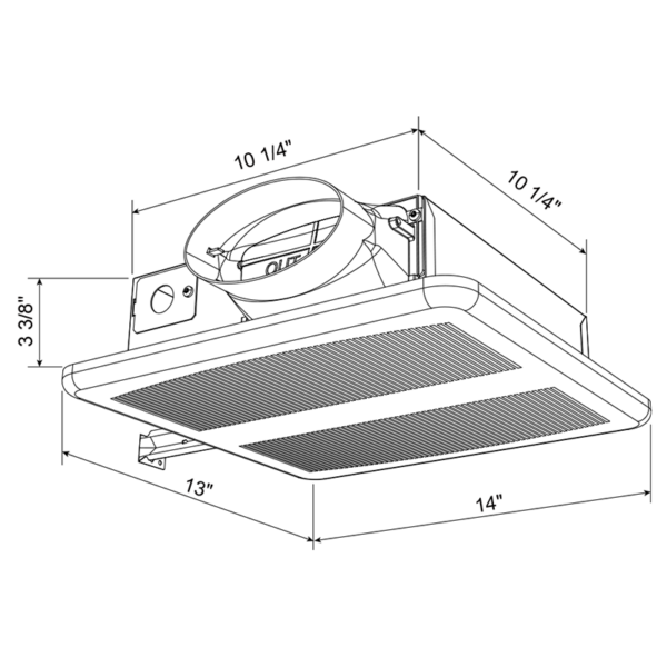 80 CFM Low Profile Bath Fan specs