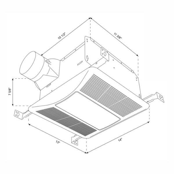 90 CFM Bath Fan With LED Light
