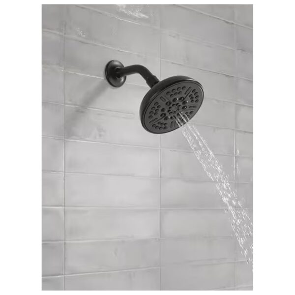 8-Spray Patterns 1.75 GPM 5.94 in. Wall Mount Fixed Shower Head in Matte Black