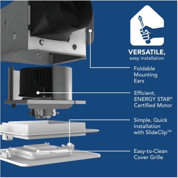 Broan 80 CFM Roomside Series Bathroom ENERGY STAR Exhaust Fan With LED Light