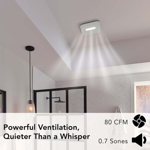 Broan Roomside CleanCover 80 CFM 0.7 Sone Exhaust Fan With LED Light