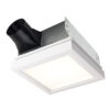 Broan Roomside Series 110 CFM 1.5 Sone White Trim Ventilation Fan Light