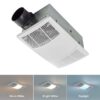 Broan PowerHeat 80 CFM 1.5 Sone Heater Exhaust Fan With Color Adjustable LED Light