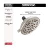 Delta 8-Spray 6" Fixed Shower Head in Brushed Nickel detail