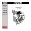 Delta Foundations 3-Spray Fixed Shower Head in Chrome detail