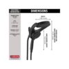 Delta Hydrorain 4-Spray 6 Handheld Shower Head in Matte Black detail
