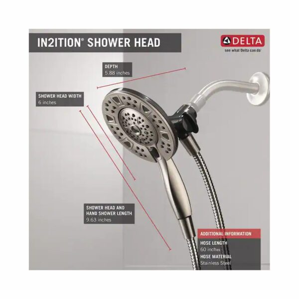 Delta In2ition 4-Spray 6 Handheld Shower Head in Brushed Nickel detail
