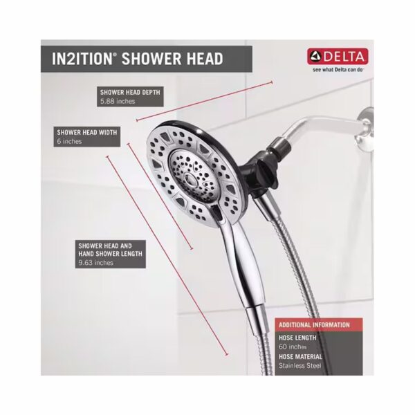 Delta In2ition 4-Spray 6 Handheld Shower Head in Chrome detail