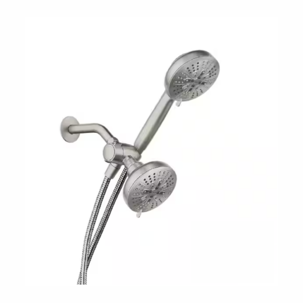 Hydro Energetix 8-Spray 4.75 in. Dual Tub Wall Mount Fixed and Handheld Shower Head in Spot Resist Brushed Nickel