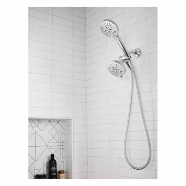 Hydro Energetix 8-Spray 4.75 in. Dual Tub Wall Mount Fixed and Handheld Shower Head 1.75 GPM in Chrome