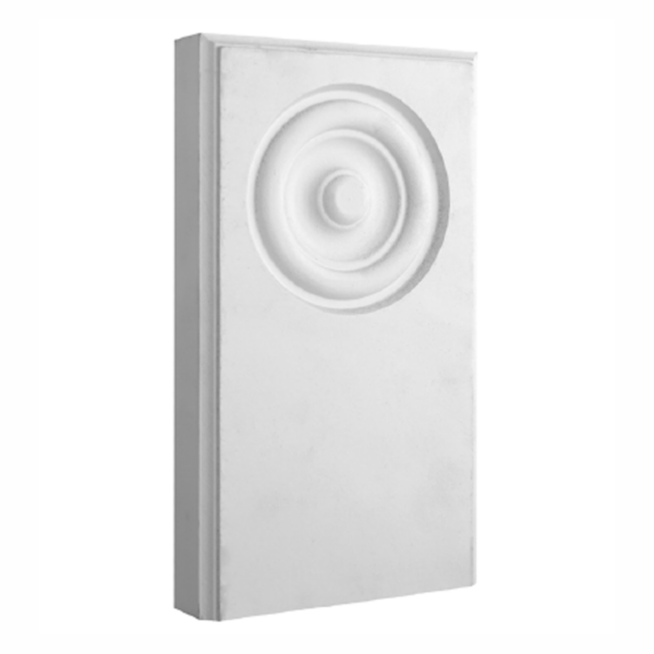 1" x 3-3/4" x 6" MDF Springfield Base Block with Edge Detail