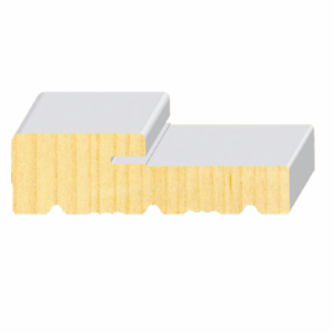 3/0 x 1-1/4" x 4-1/8" Primed FJ Pine Exterior Frame Head with Weatherstrip Kerf