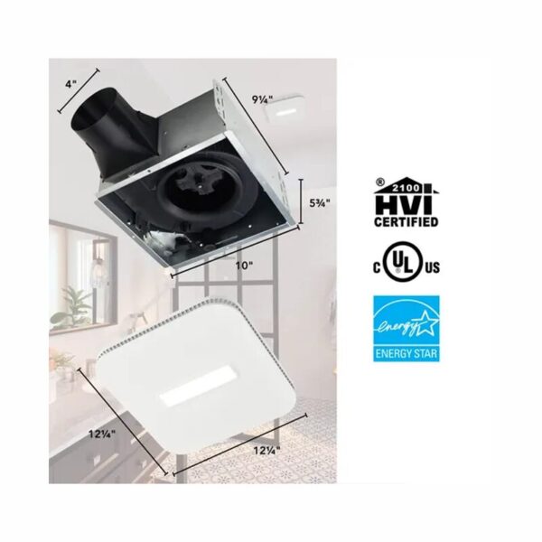 Broan-NuTone Roomside CleanCover 80 CFM 0.7 Sone Exhaust Fan With LED Light
