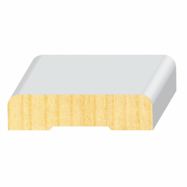 9/16" x 2-1/4" x 7' Primed FJ Pine 2 Round Edge Casing