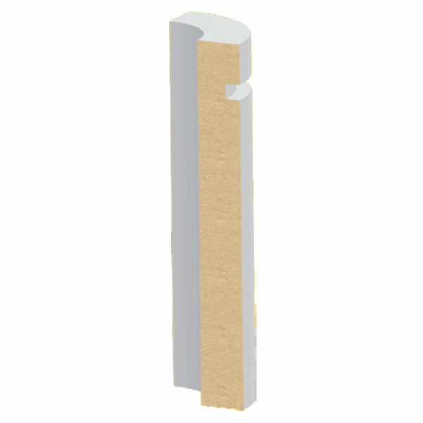 11/16" x 4-1/2" Ultralight MDF S4S Notched Modern Base Round Corner