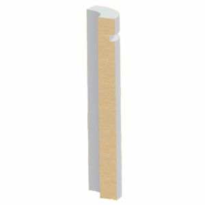 9/16" x 5-1/2" Ultralight MDF S4S Notched Modern Base Round Corner