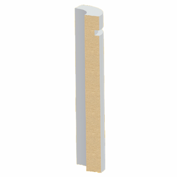 9/16" x 5-1/2" Ultralight MDF S4S Notched Modern Base Round Corner