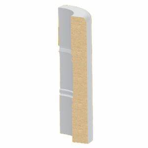 7/16" x 3-1/2" Ultralight MDF Craftsman Base Bullnose Corner