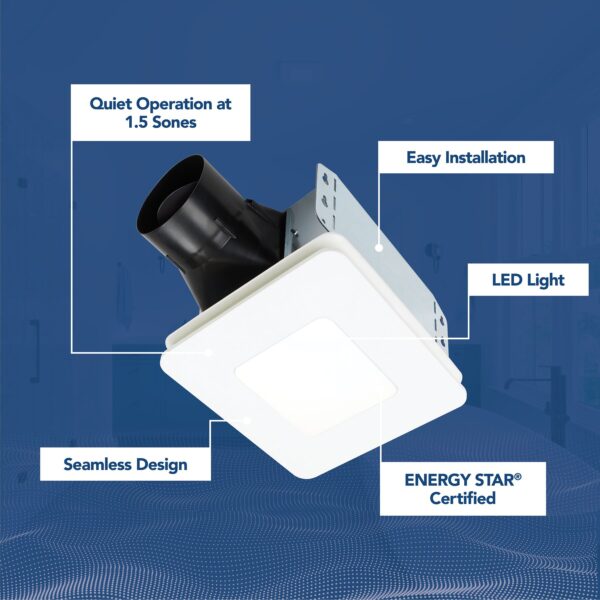 Broan-NuTone® Roomside Series Bathroom Exhaust Fan w/ LED Light, 80 CFM, ENERGY STAR®