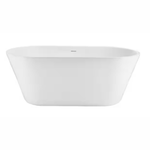 Freestanding Soaking 59" Glossy White Acrylic Bathtub