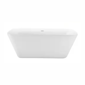 Freestanding Flatbottom 59" Glossy White Acrylic Bathtub