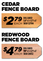 Redwood and Cedar Fence Board